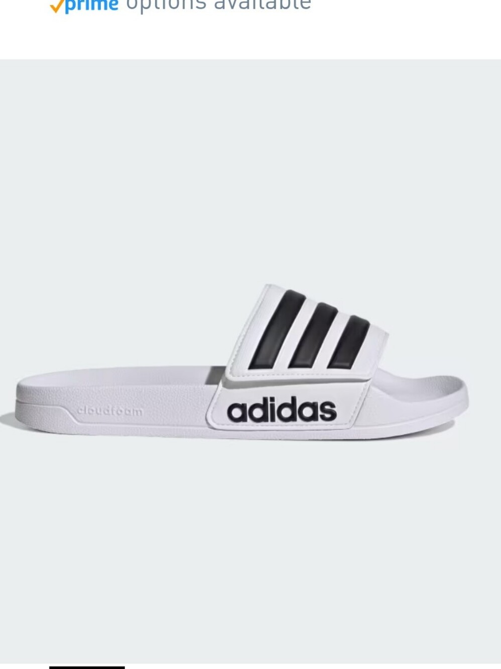 NWT Adidas White Adilette Shower Sandals with Black Stripes Size 17